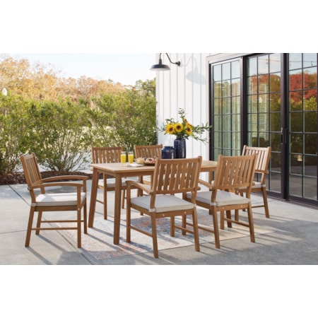 Outdoor Dining Table w/ 6 Chairs