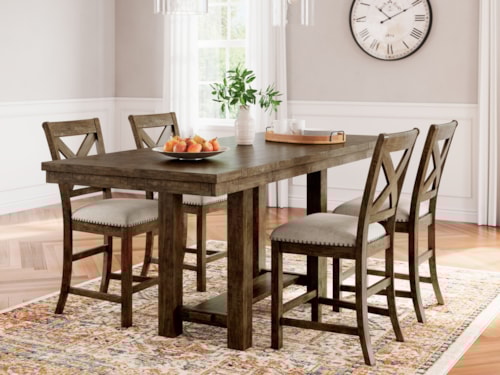 Counter Height Dining Table And 4 Barstools