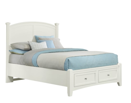 Transitional King Panel Bed with Storage Footboard