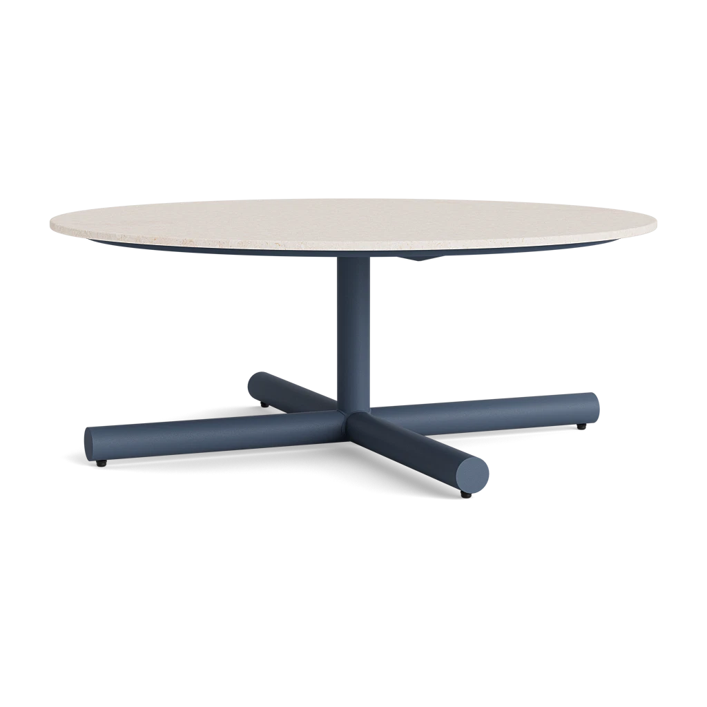 36" Stone-Top Pedestal Coffee Table