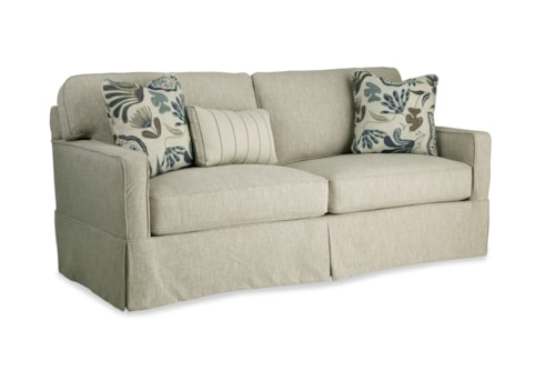 Casual 2-Cushion Sofa with Slipcover