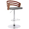 Armen Living Adele Mid-Century Adjustable Swivel Barstool