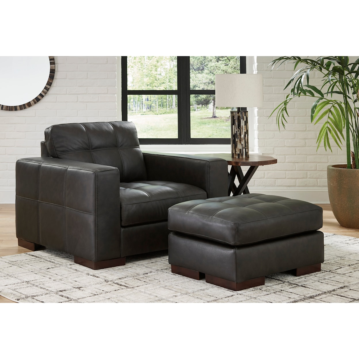 Signature Design by Ashley Furniture Luigi Oversized Chair and Ottoman