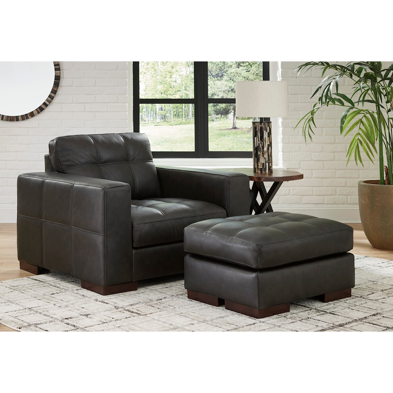 Signature Design by Ashley Luigi Oversized Chair and Ottoman