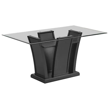 Contemporary Dining Table with Glass Top