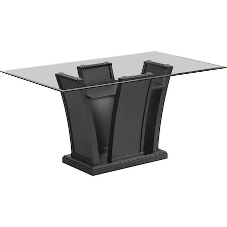 Contemporary Dining Table with Glass Top