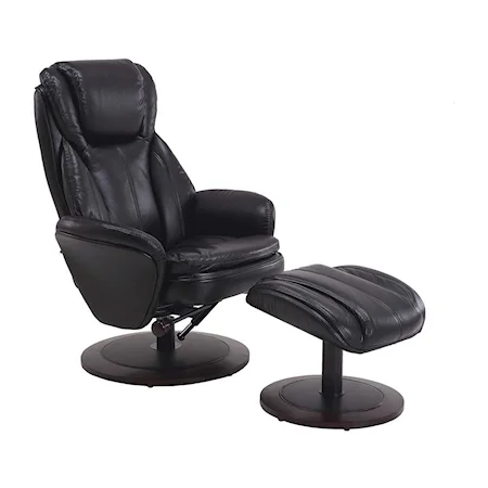 Casual Swivel Recliner and Ottoman