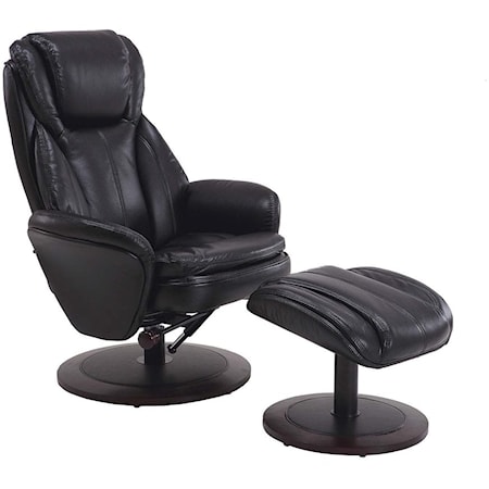 Casual Swivel Recliner and Ottoman