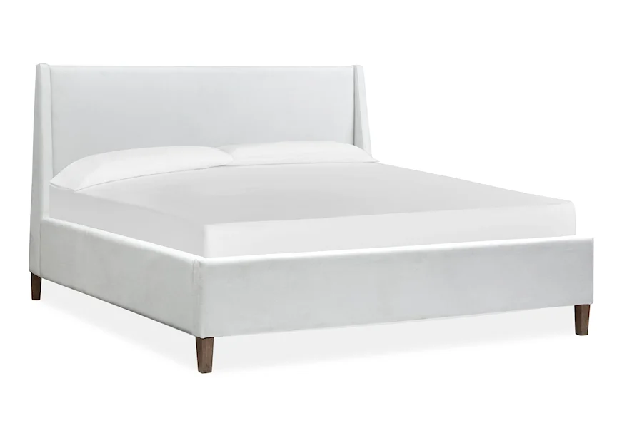 Lindon Bedroom Queen White Upholstered Island Bed by Magnussen Home at Stoney Creek Furniture 