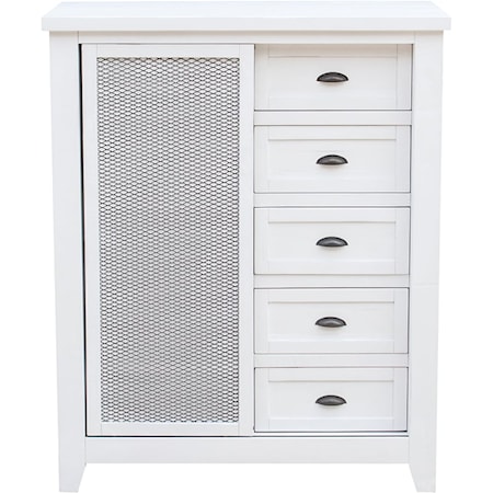 5-Drawer Sliding Door Chest