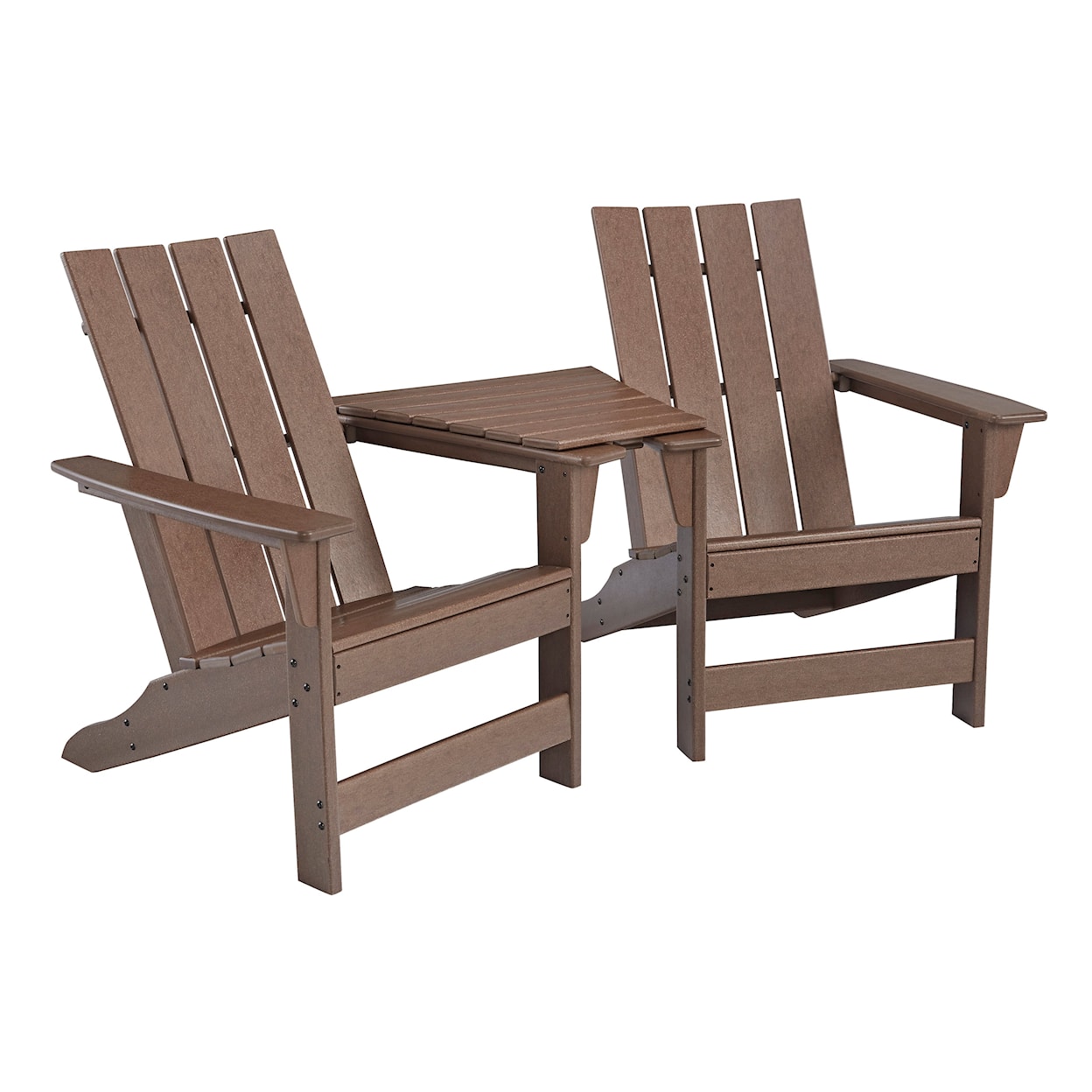 Ashley Furniture Signature Design Emmeline Adirondack Chair Set with Tete-A-Tete Table