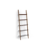 Contemporary Double-Width Leaning Ladder Shelf