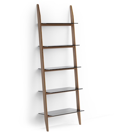 Contemporary Double-Width Leaning Ladder Shelf