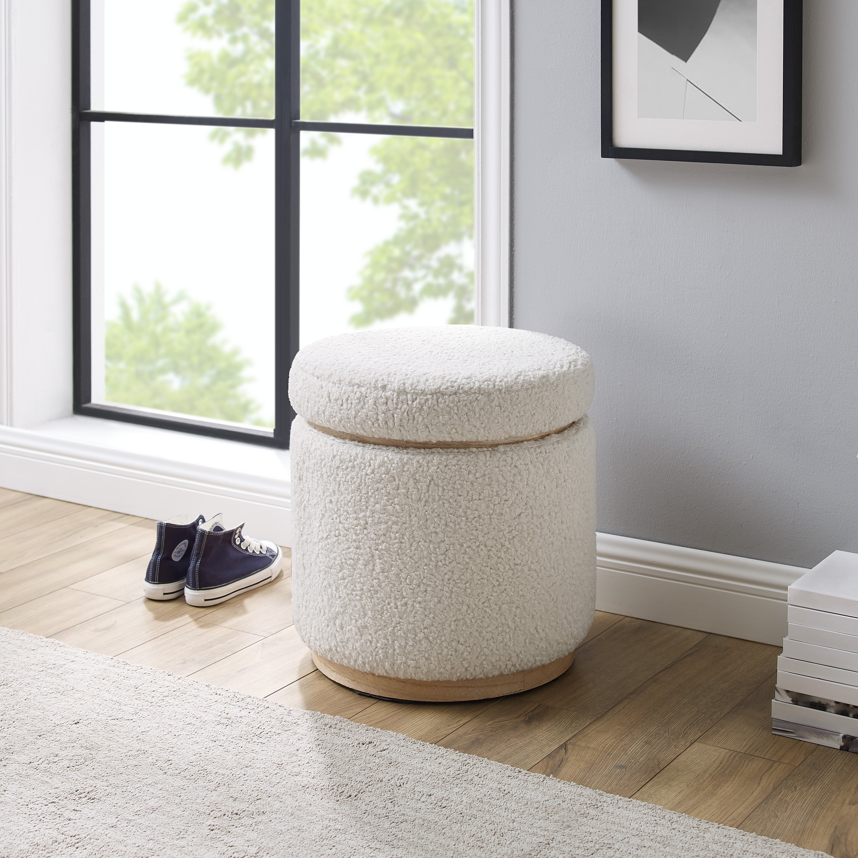 Round Storage Ottoman