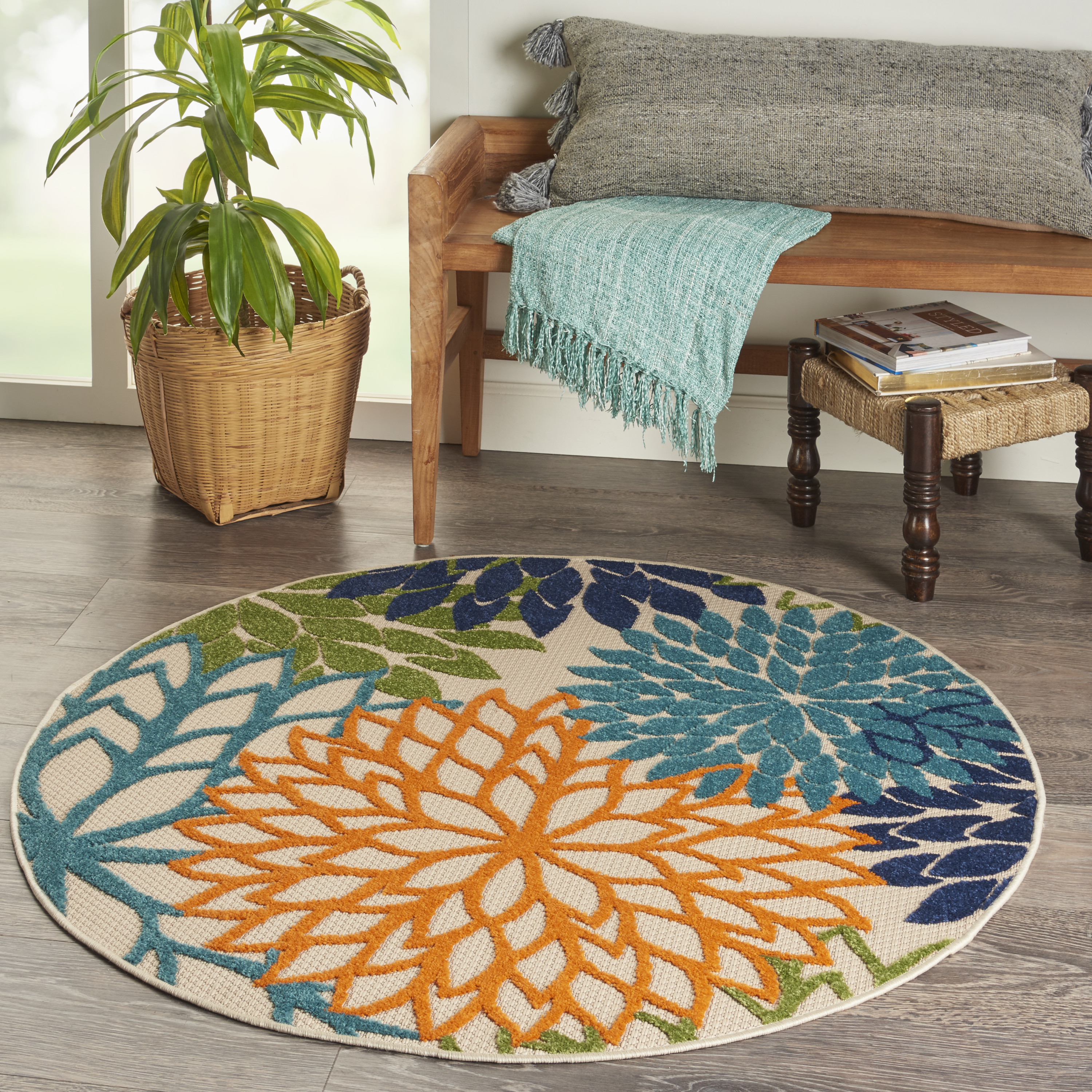Nourison Aloha 4' Round  Rug