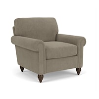 Transitional Accent Chair with Rolled Arms