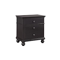 Traditional 2-Drawer Nightstand with Power Outlets