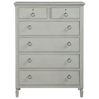 Transitional French Gray Drawer Chest