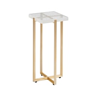 Ashlyn Square Acrylic Accent Table with Metal Base