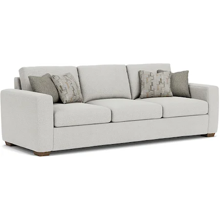 Casual 104" Three-Cushion Sofa with Wide Track Arms