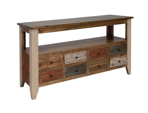 Rustic Sofa Table with Storage