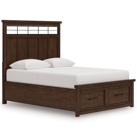 Queen Panel Storage Bed