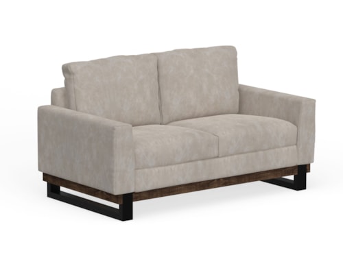 Contemporary Loveseat with Track Arms