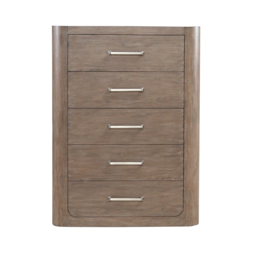 Contemporary 5-Drawer Chest with a Felt-Lined and Cedar-Lined Drawer