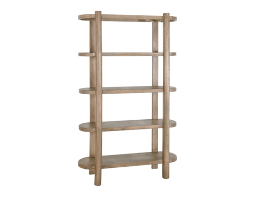 Modern Rustic 5-Shelf Bookcase