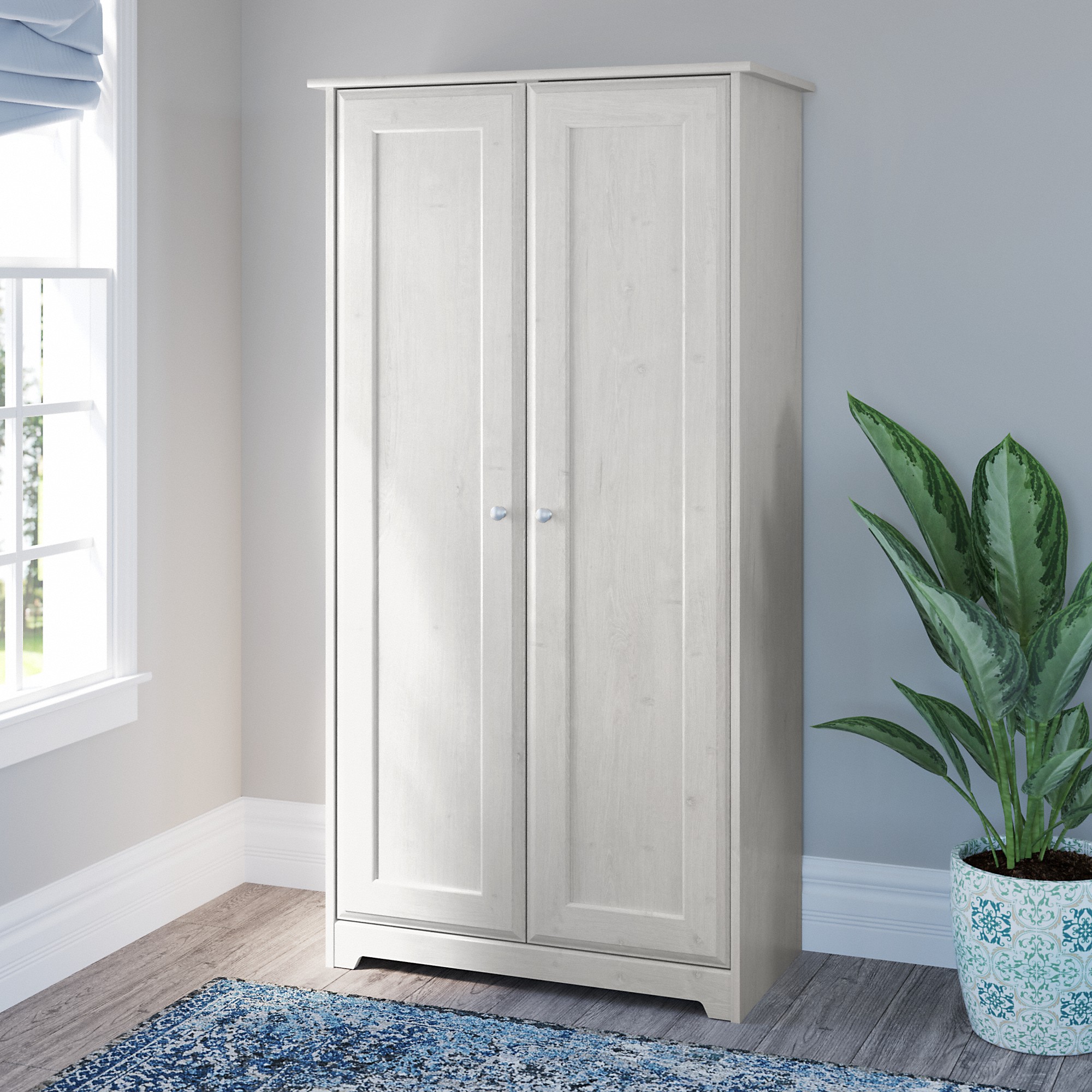 Bush Cabot WC31199 Cabot Tall Storage with Doors in Linen White
