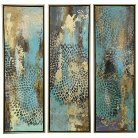 Set of 3 Hand Painted Canvas Art