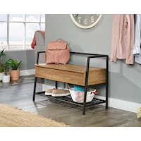 Industrial Entryway Bench with Flip-Up Seat