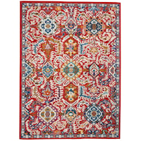 3'9" x 5'9" Red Multi Colored Rectangle Rug