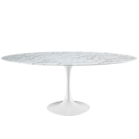 78" Oval Artificial Marble Dining Table