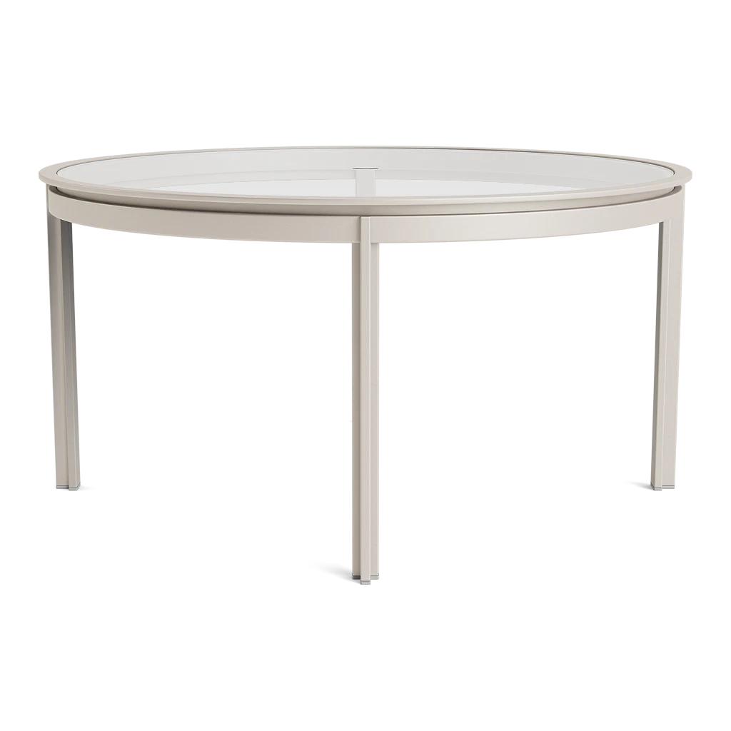 Modern 54" Rd. Glass-Top Dining Table