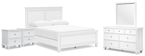 5pc Queen Panel Bed, Dresser, Mirror & 2 Nightstands