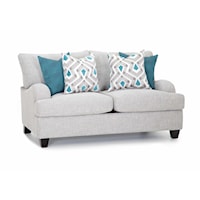 Transitional Loveseat with Bold Accent Pillows