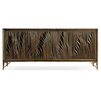 Transitional Four-Door Credenza with Outlet
