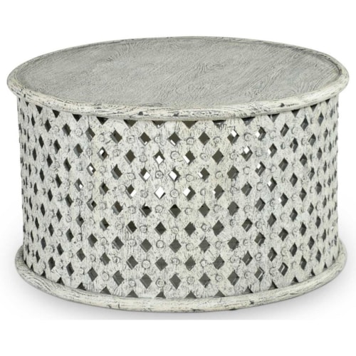 Farmhouse Cocktail Table with Latticework Base