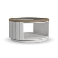 Transitional Round Coffee Table with Casters