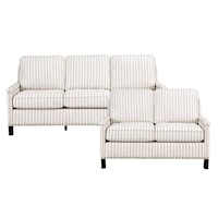 Traditional 2-Piece Living Room Set with Nailheads