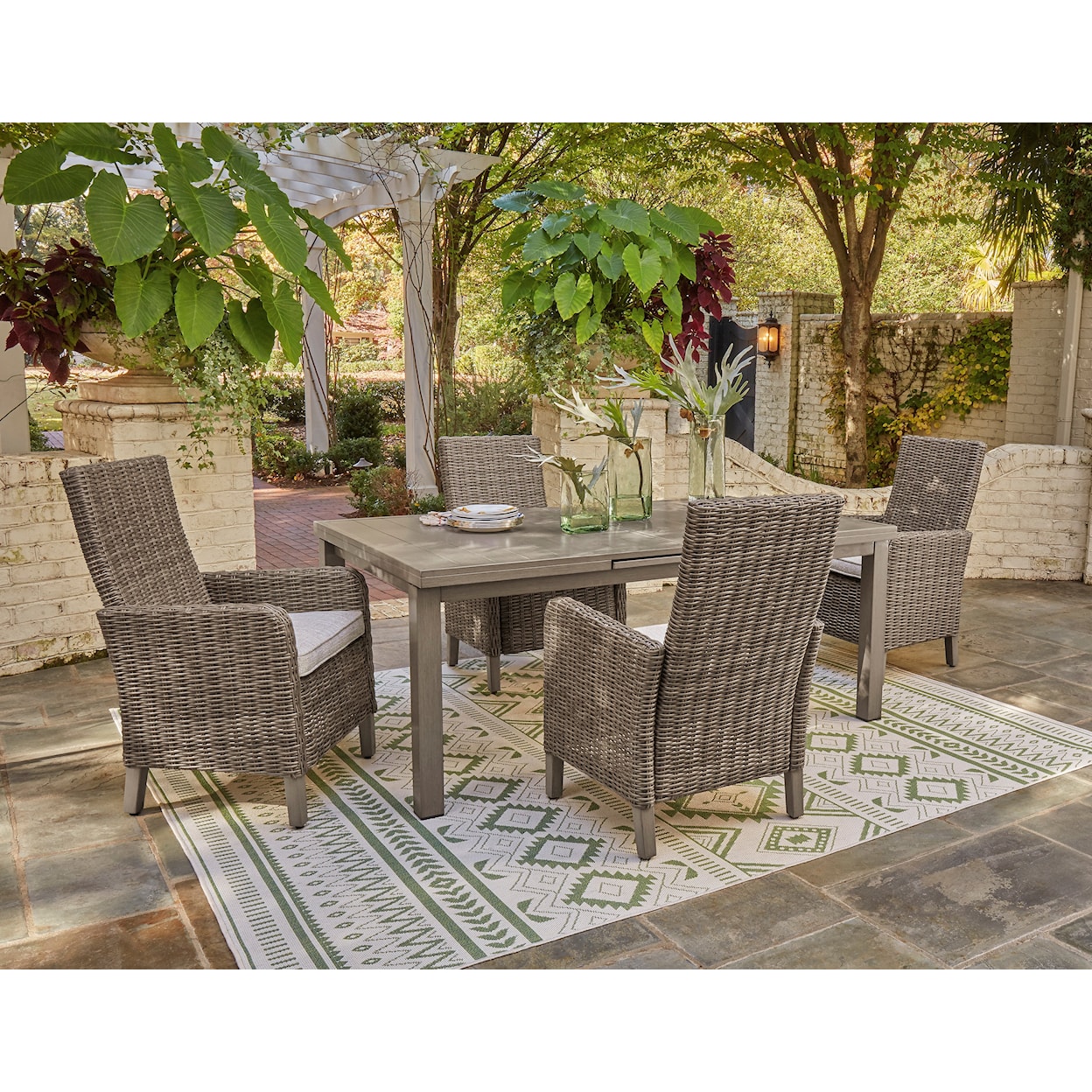 Ashley Signature Design Beach Front 5-Piece Outdoor Dining Set