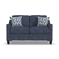 Transitional Loveseat with Sloped Track Arms