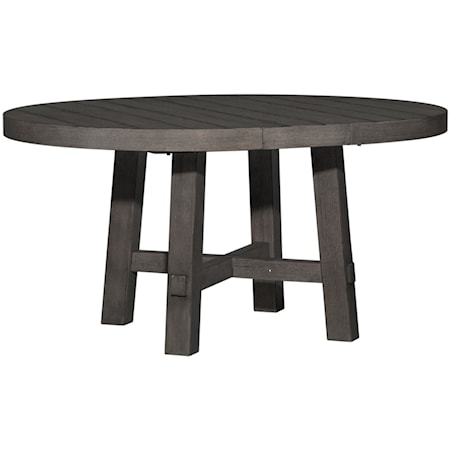 Contemporary Round Dining Table with 12" Removable Leaf