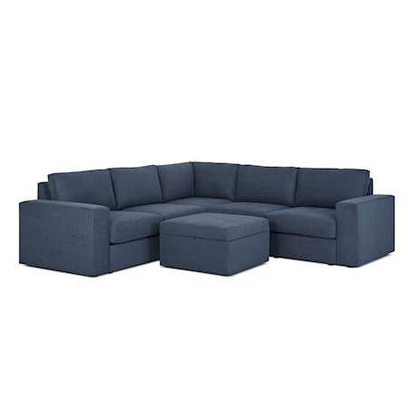 5-Seat Sectional Sofa and Storage Ottoman