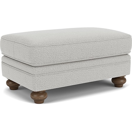 Transitional Cocktail Ottoman with Bun Feet