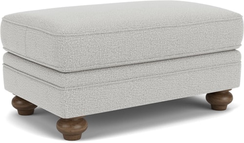 Transitional Cocktail Ottoman with Bun Feet