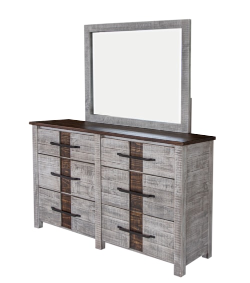 Rustic Dresser and Mirror Set