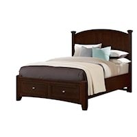 Transitional Queen Poster Bed with Storage Footboard