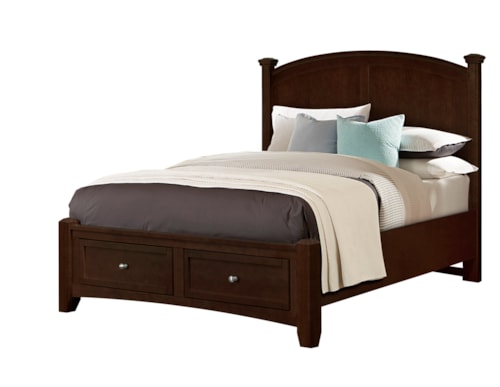 Transitional King Panel Bed with Storage Footboard